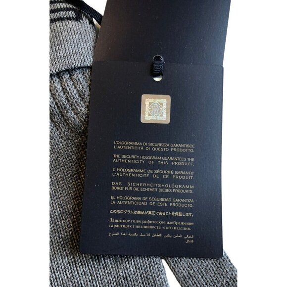 Cavalli Class Gloves Wool Grey Logo Print Knitted One Size New Tag Unisex Winter - Picture 5 of 10